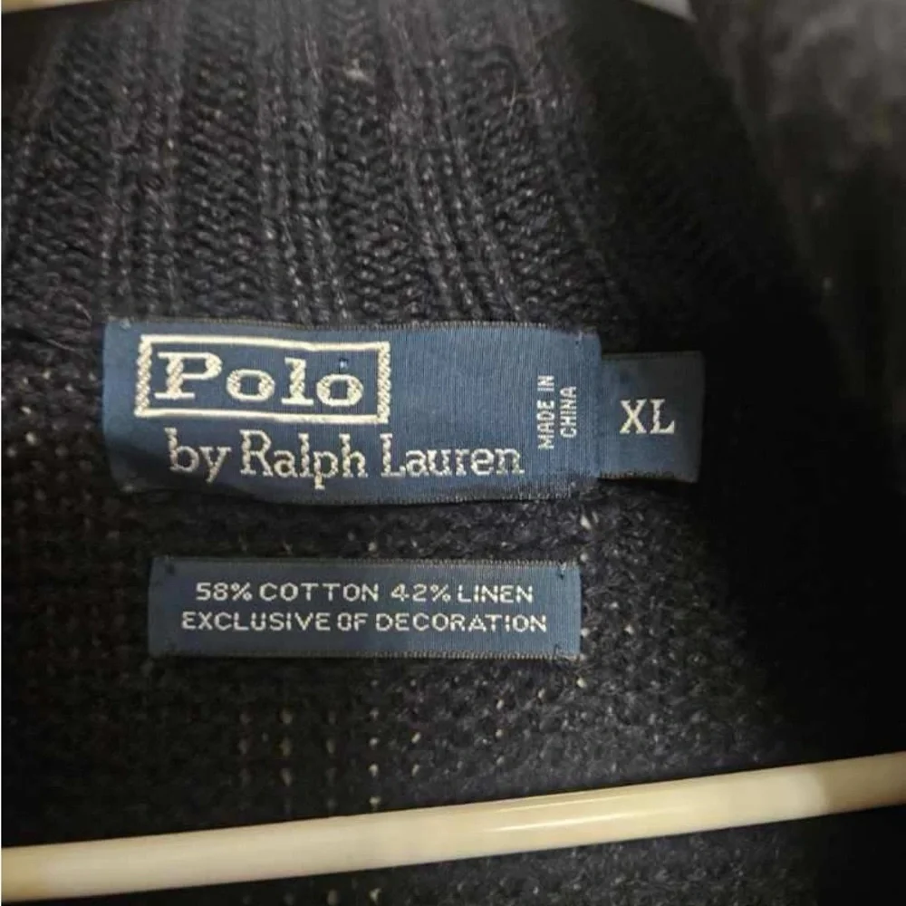 Ralph Lauren Dark Blue Zip Up‎ Sweater with Flag